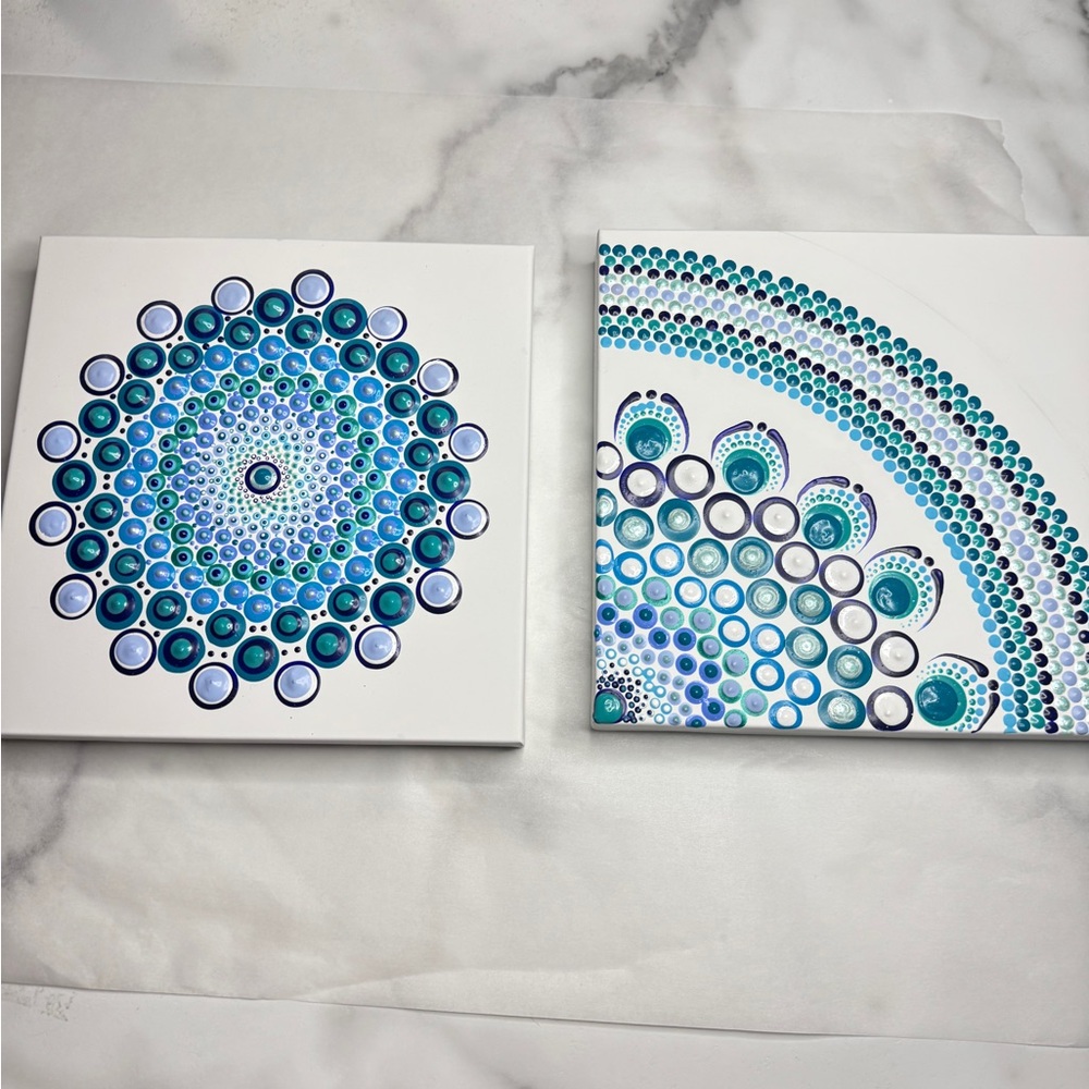 Blue Abstract Art Set for Home Decor - Picture 4 of 8